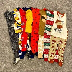 Boys Pajamas Lot - 8 Pajamas Size 12-18 Months